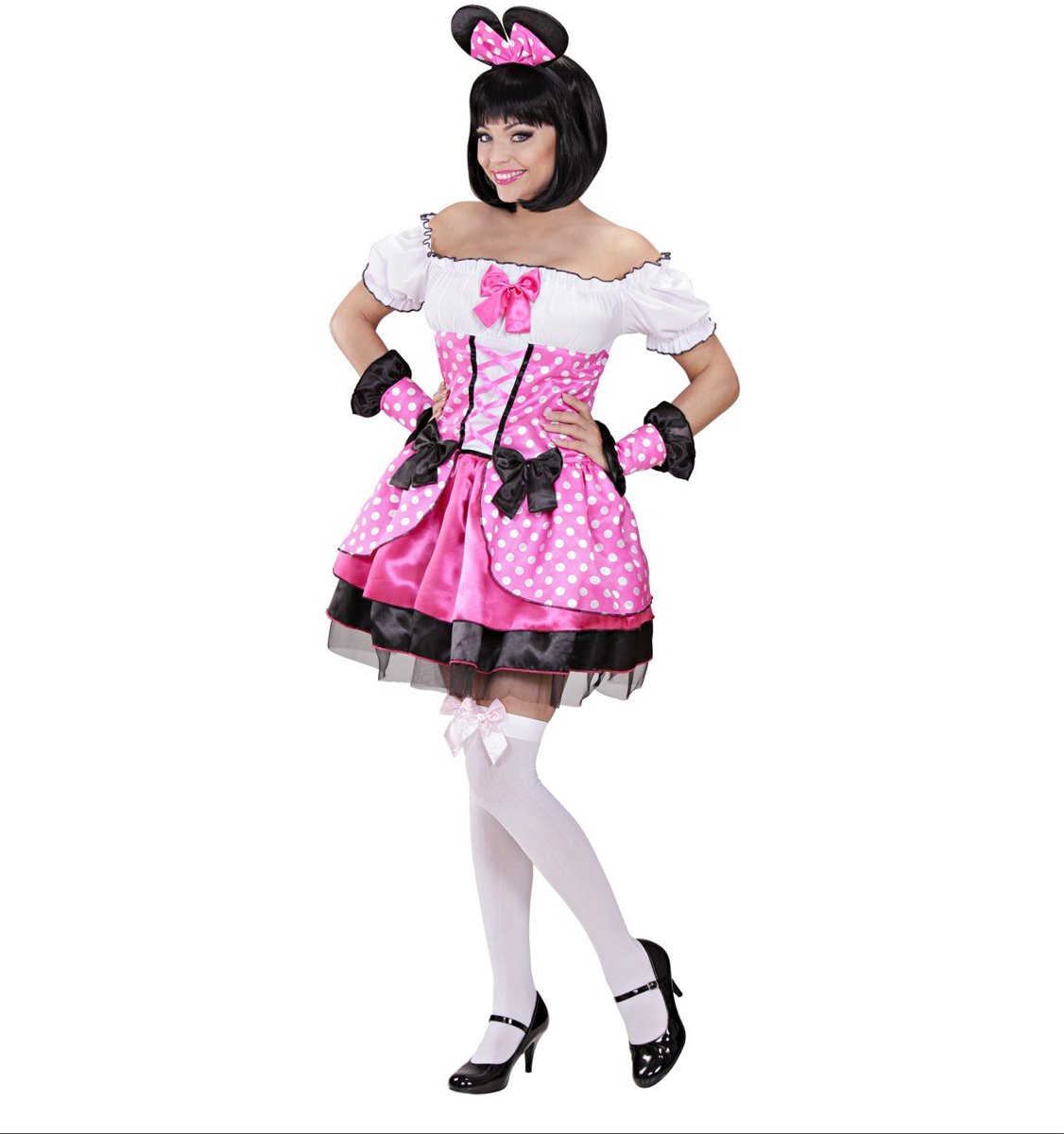 Mickey & Minnie Mouse Kostuum | Ontwapenend Muisje Roze | Vrouw | Small | Carnaval kostuum | Verkleedkleding
